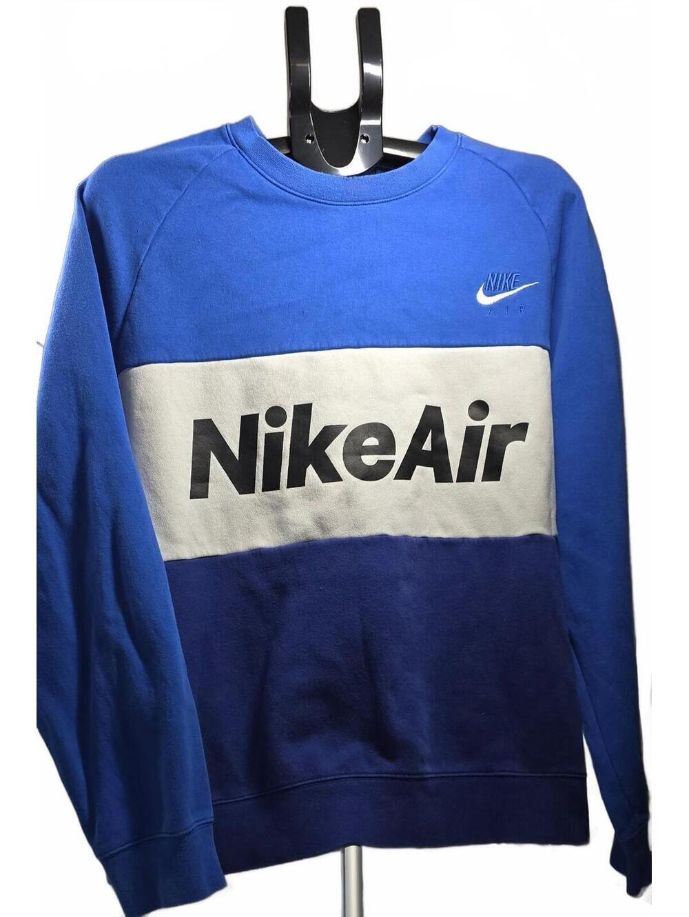 Unisex Nike Air Colorblock Sweatshirt in Blue and Navy, Size XL